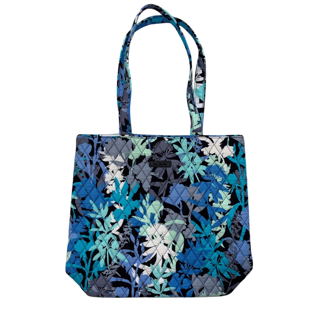 Vera Bradley Quilted Tote Bag Womens Floral Excellent Cotton Preppy Blue OS